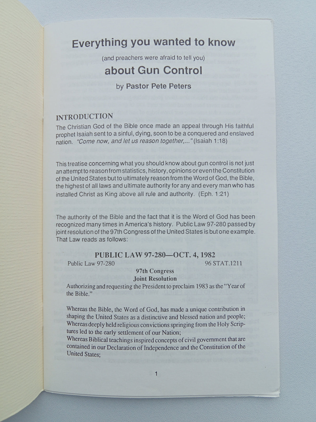 Everything You Wanted to Know About Gun Control by Pete Peters SB