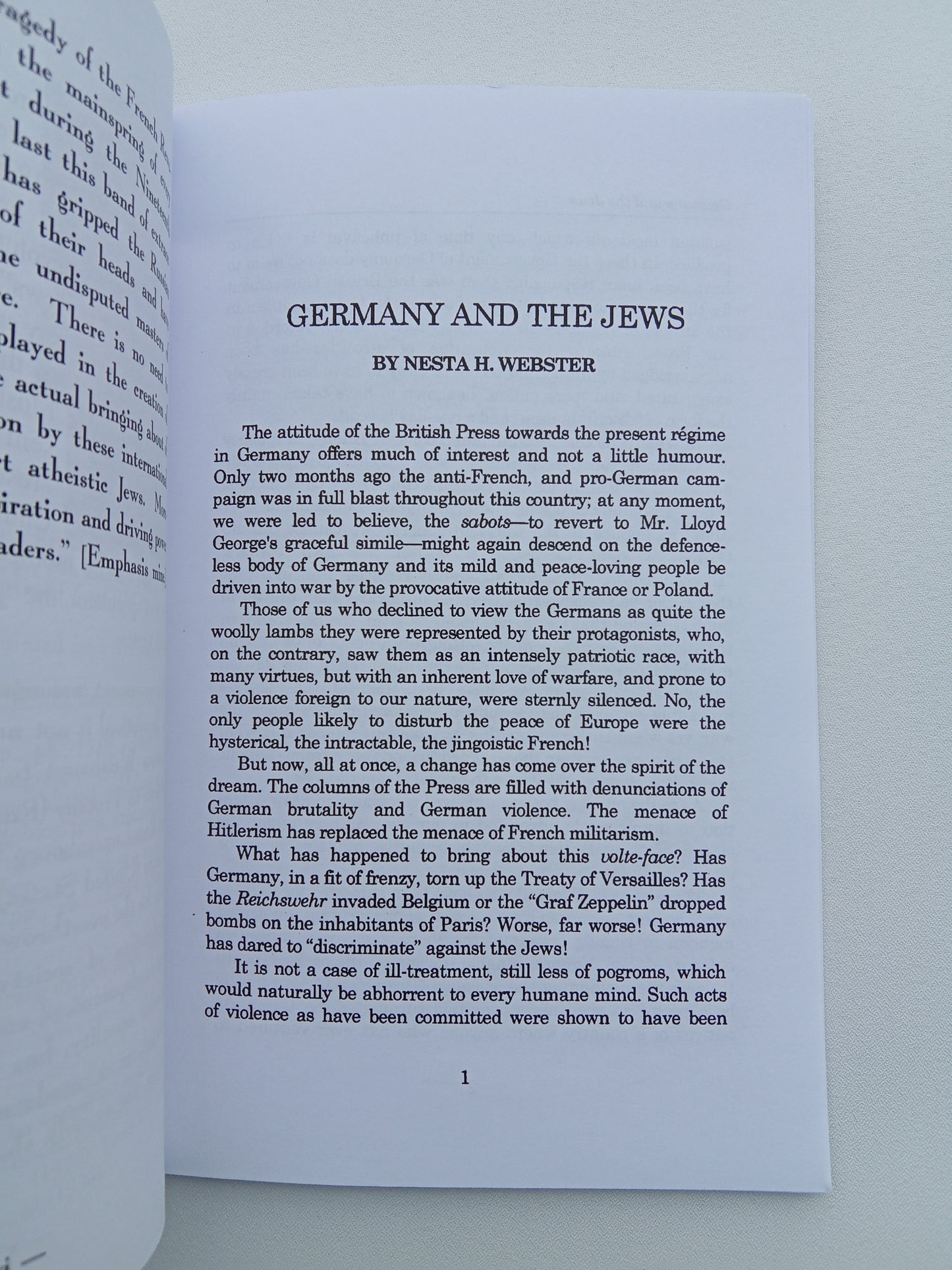 Germany and the Jews by Nesta Webster SB