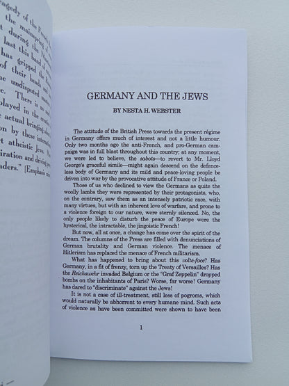 Germany and the Jews by Nesta Webster SB