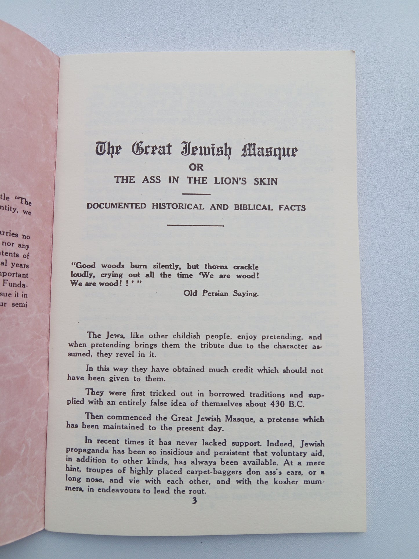 Great Jewish Masque: Ass in the Lion's Skin by Arnold Leese SB