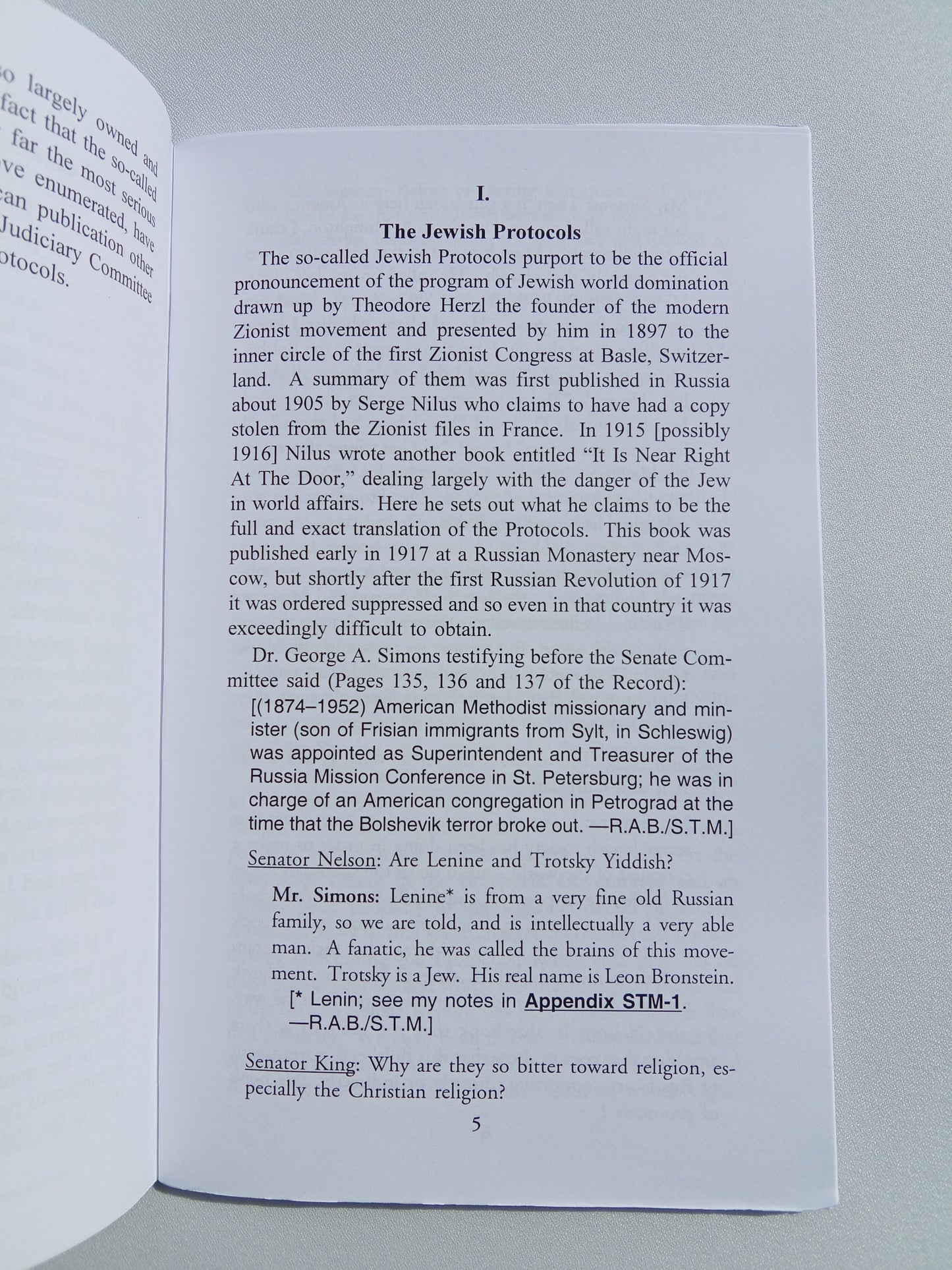 Power and Aims of International Jewry by United States War Department SB
