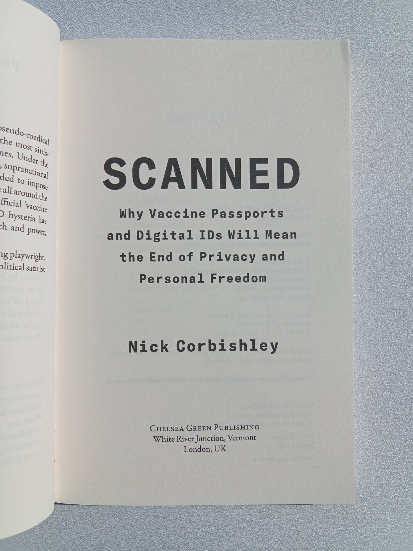 Scanned: Vaccine Passports Means the End of Freedoms by Nick Corbishley PB