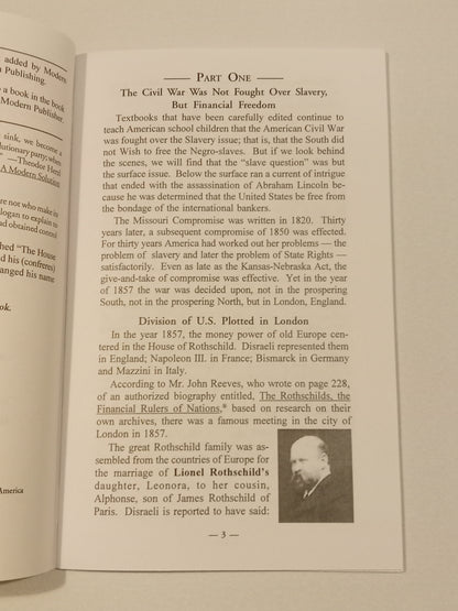 Abraham Lincoln and the Rothschilds: The Real Cause of the Civil War by Charles Coughlin SB