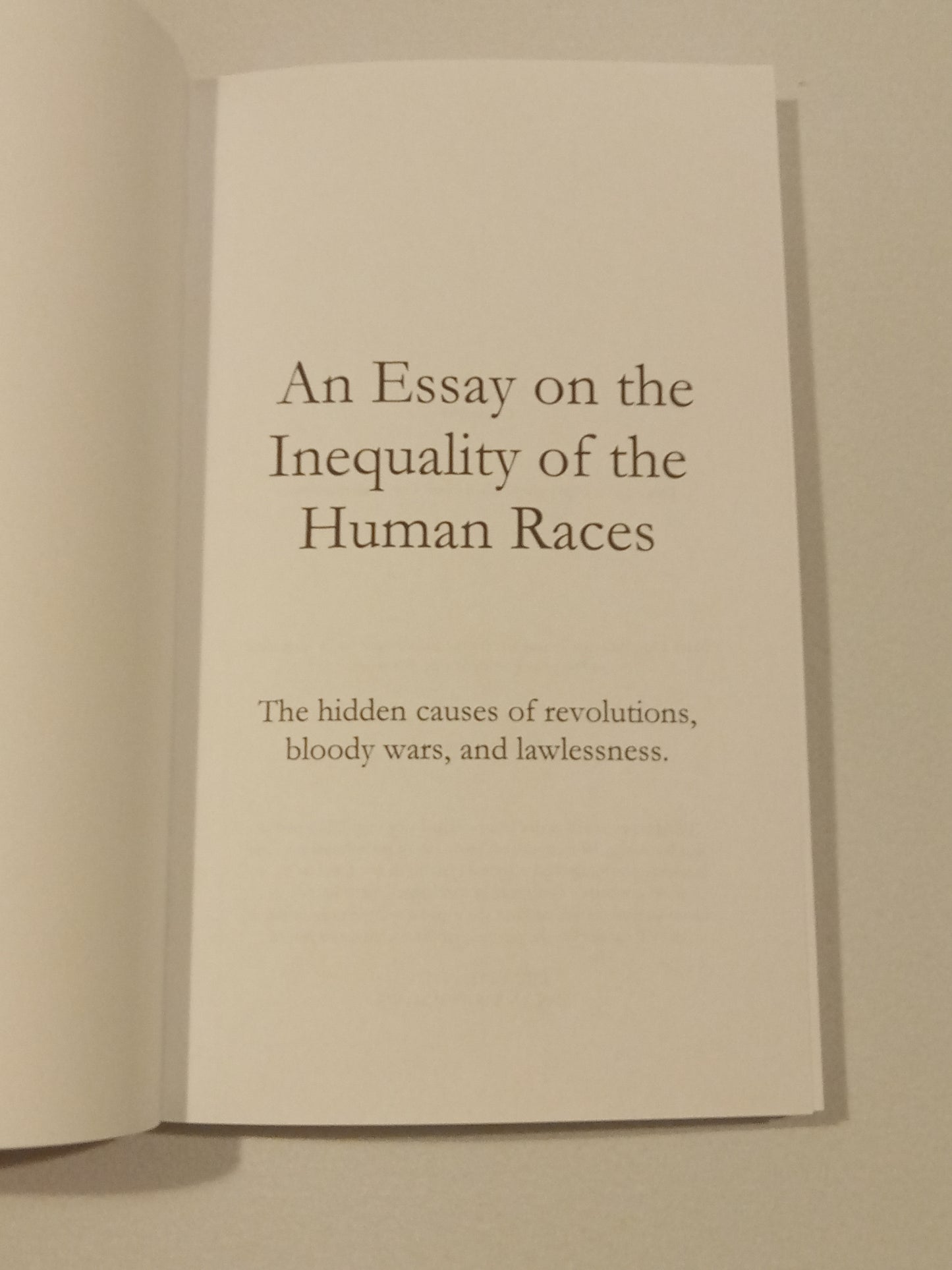 Essay on the Inequality of Human Races: Causes of Wars by Arthur de Gobineau PB