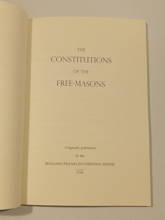Constitutions of the Freemasons by James Anderson PB