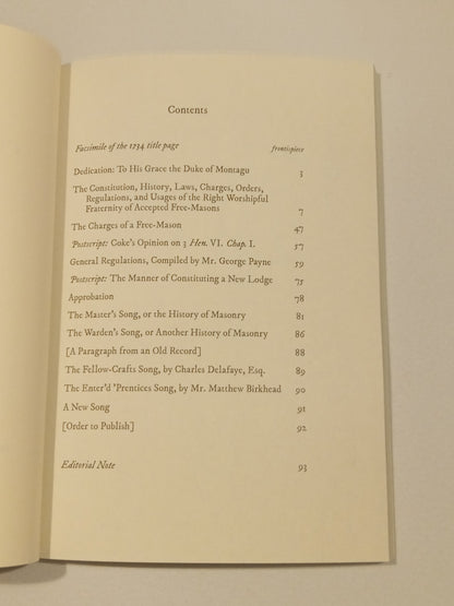Constitutions of the Freemasons: History and Regulations by James Anderson PB