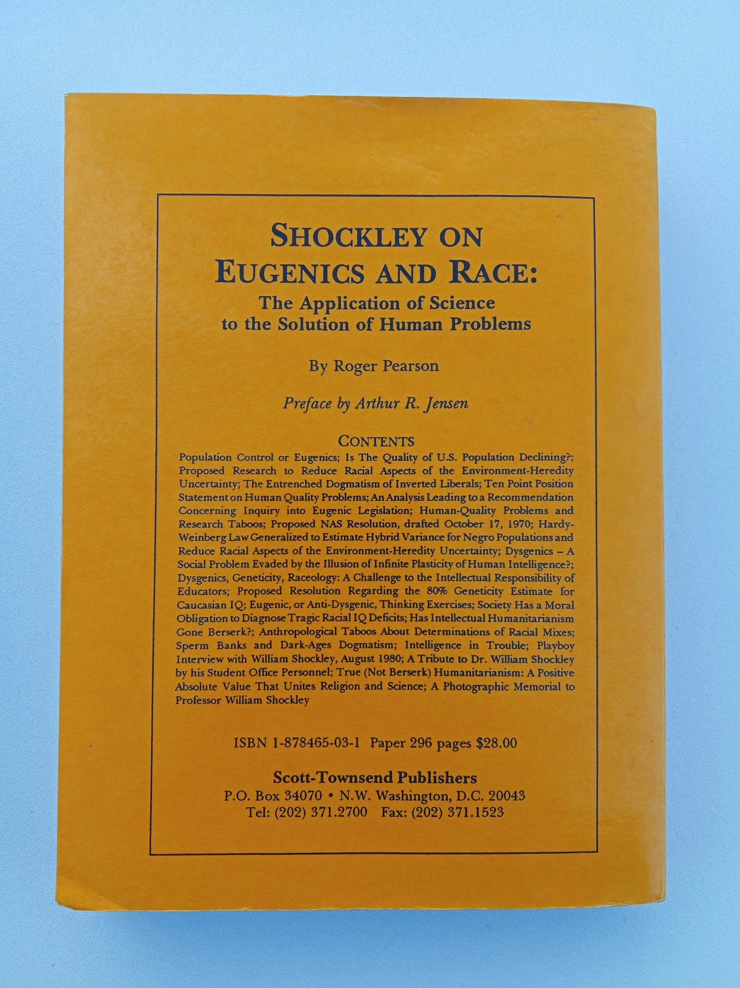 Race, Intelligence, and Bias in Academe by Roger Pearson