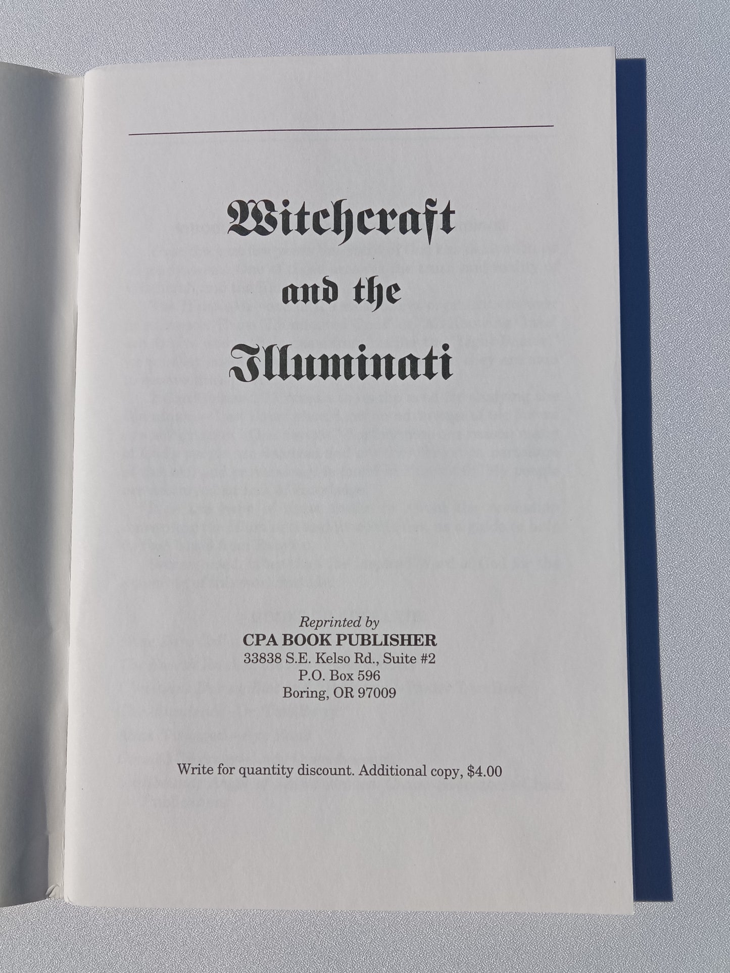 Witchcraft and the Illuminati by John Todd SB