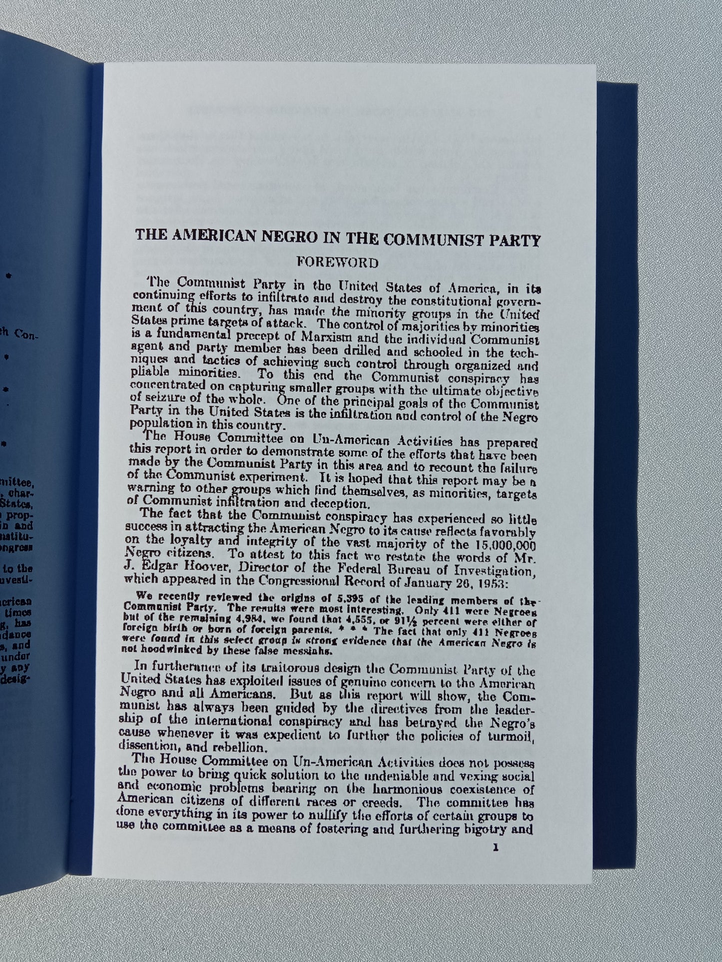 American Negro in the Communist Party by House Comm of Un-American Activities SB