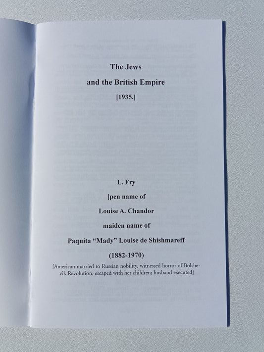Jews and the British Empire by Leslie Fry SB