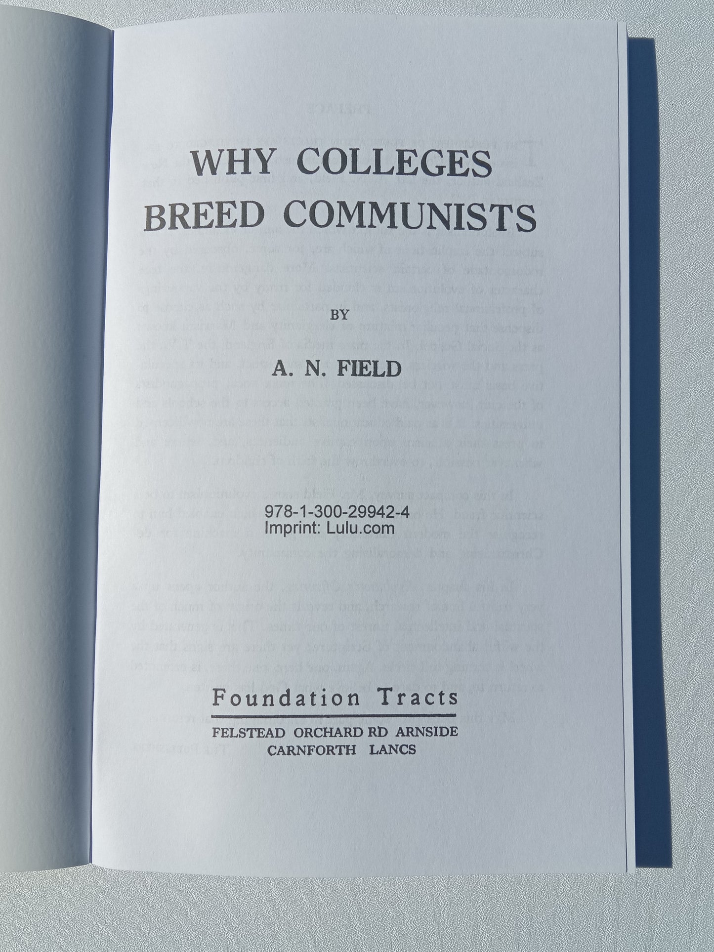 Why Colleges Breed Communists by Arthur Field