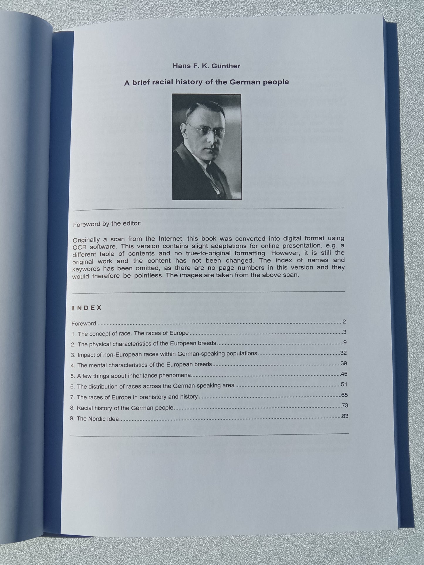 Brief Racial History of the German People by Hans Gunther PB