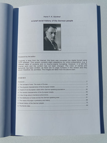 Brief Racial History of the German People by Hans Gunther PB
