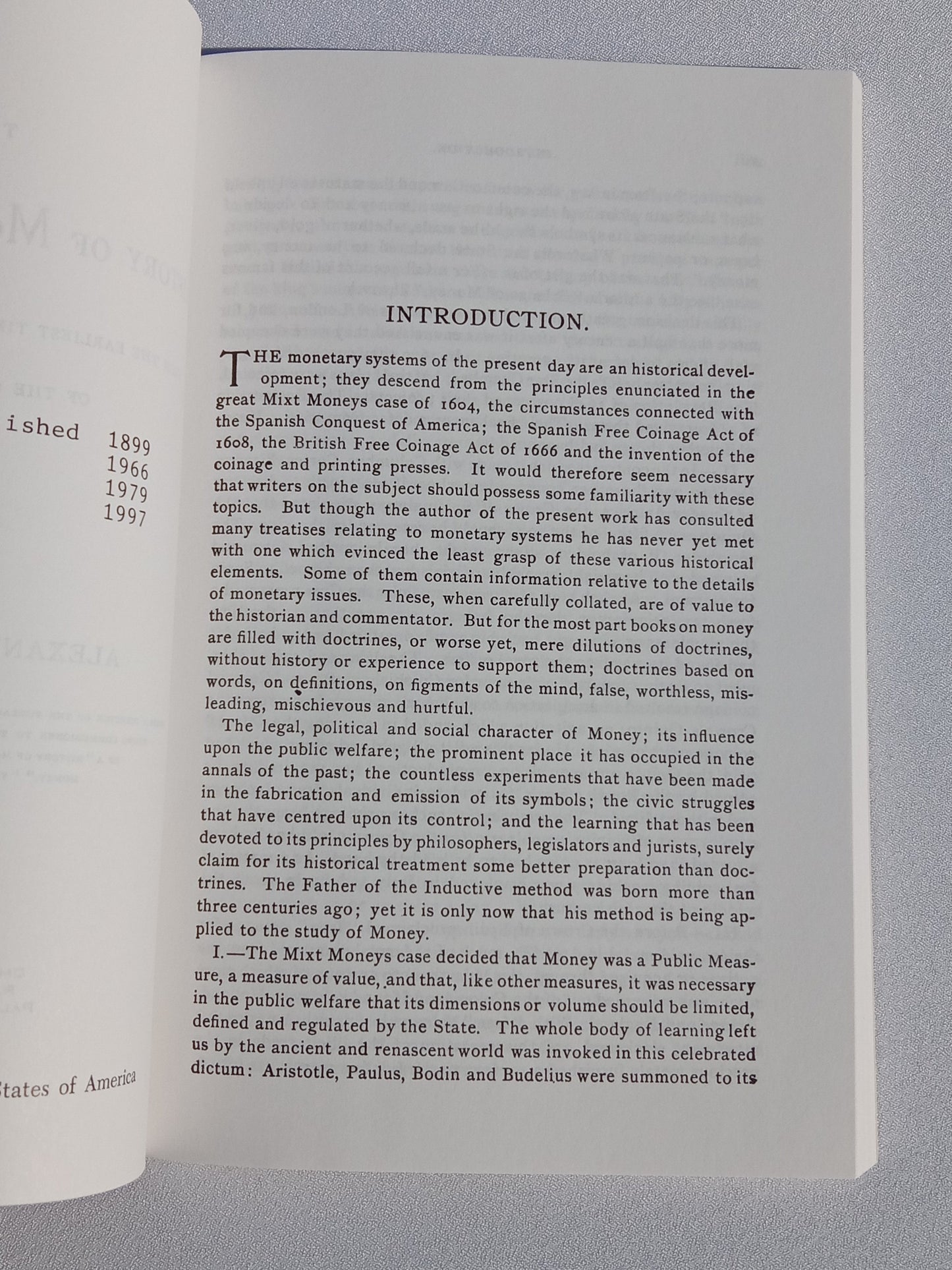 History of Money in America: From the Earliest Times to the Establishment of the Constitution by Alexander del Mar PB