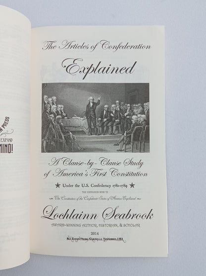 Articles of Confederation Explained by Lochlainn Seabrook PB