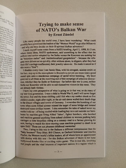 Ethnic Cleansing: Then and Now by Ernst Zundel SB