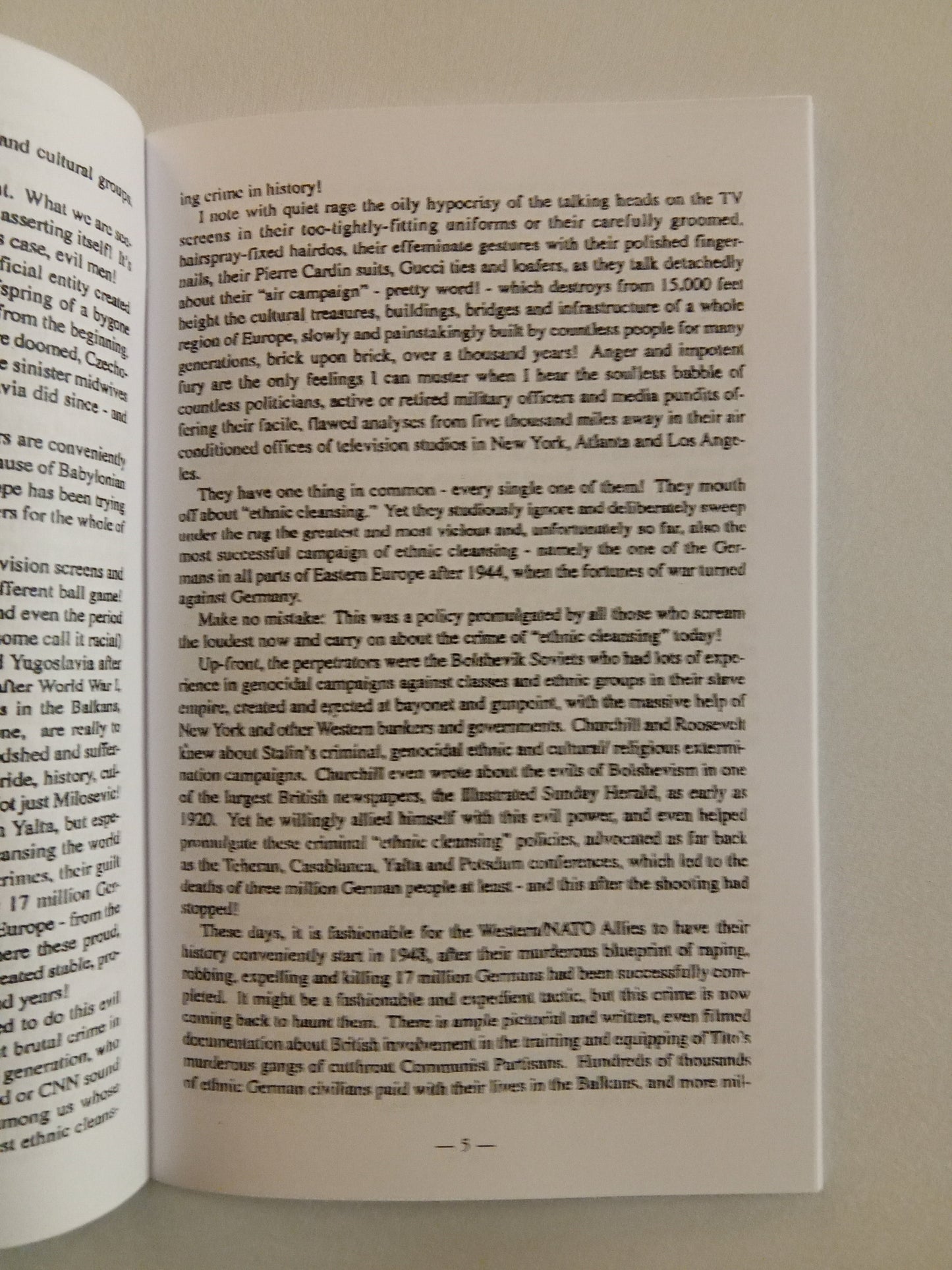 Ethnic Cleansing: Then and Now by Ernst Zundel SB