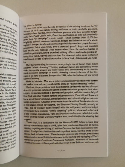 Ethnic Cleansing: Then and Now by Ernst Zundel SB