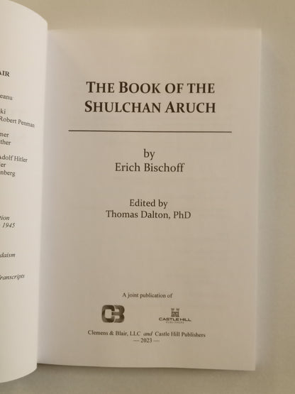 Book of Shulchan Aruch by Erich Bischoff PB