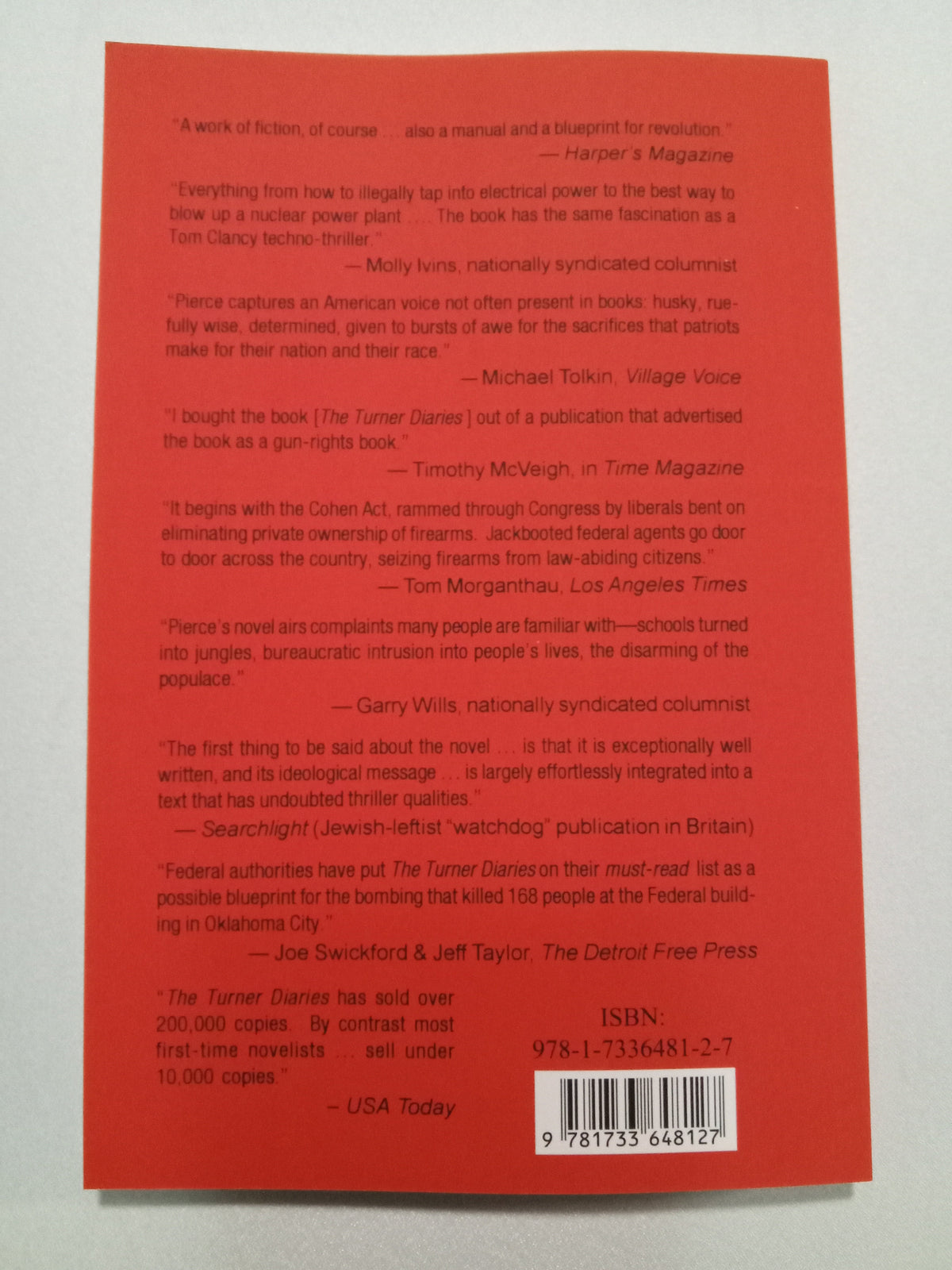 'Turner Diaries by Andrew MacDonald (William Pierce) PB