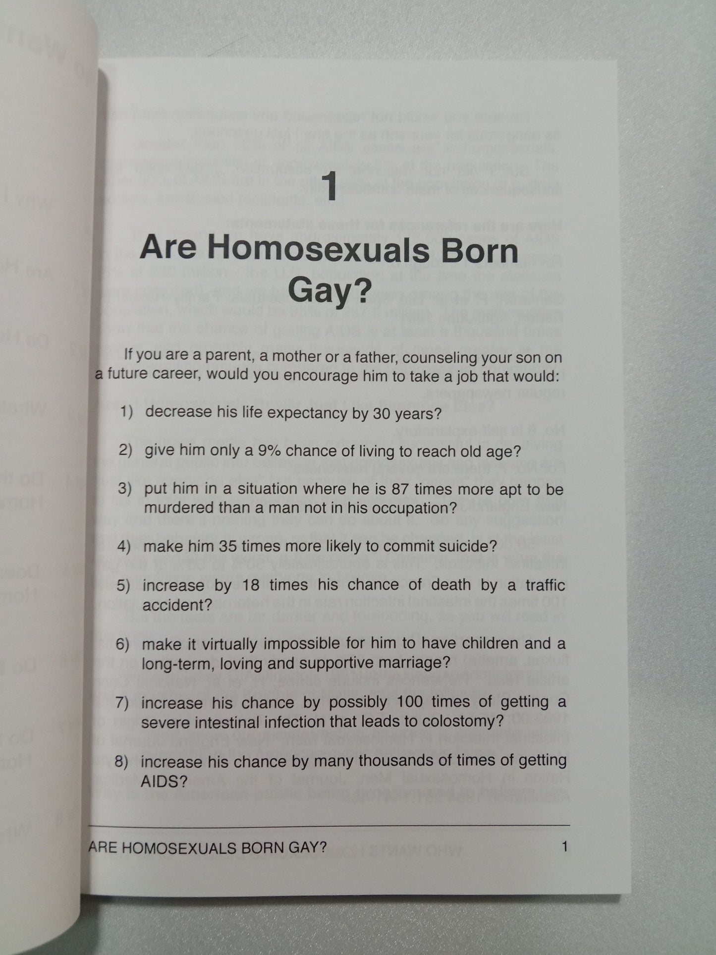 Who Wants Homosexuals Dead? by Lorraine Day