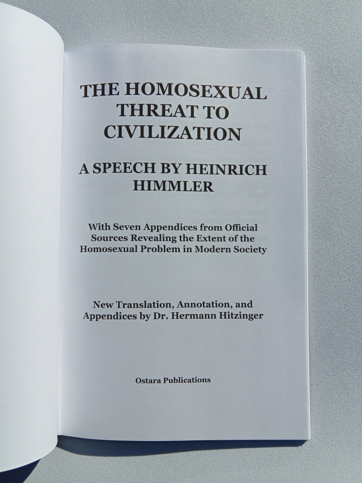 'Homosexual Threat to Civilization: A Speech by Heinrich Himmler