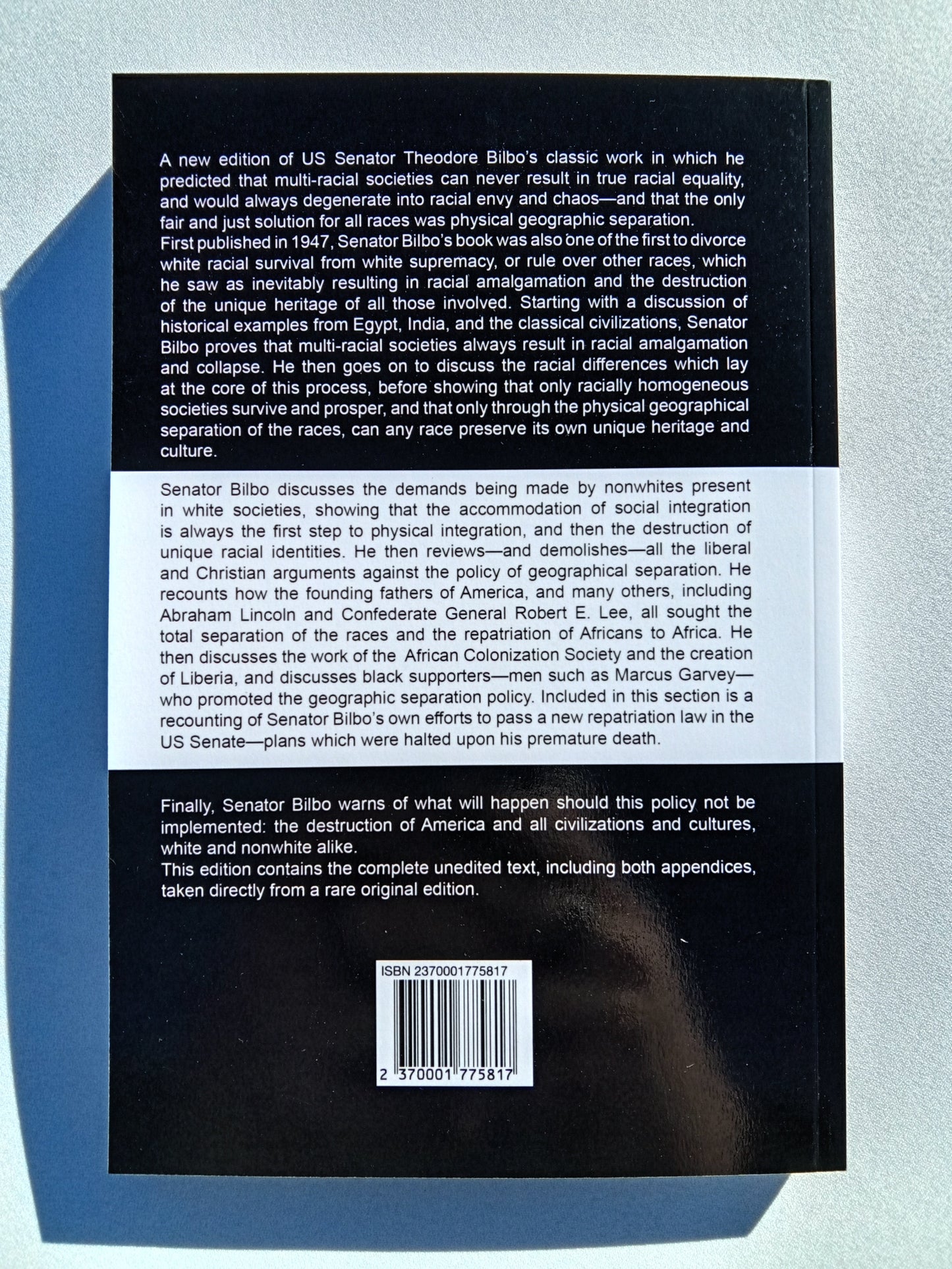 'Take Your Choice: Separation or Mongrelization by Theodore Bilbo PB