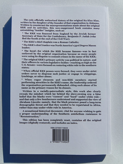 Authentic History of the Ku Klux Klan: 1865 to 1877 by Susan Davis PB