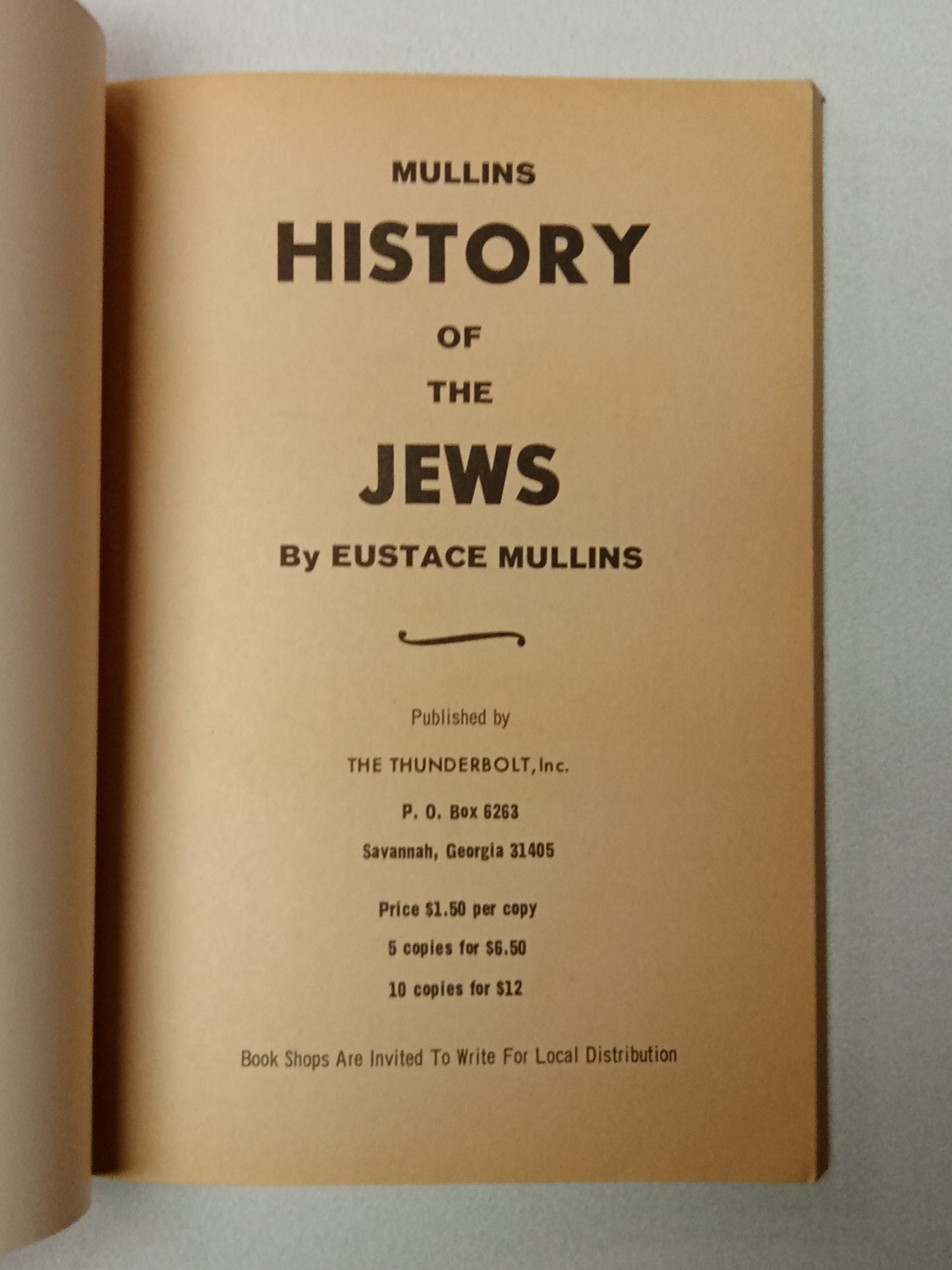 History of the Jews by Eustace Mullins