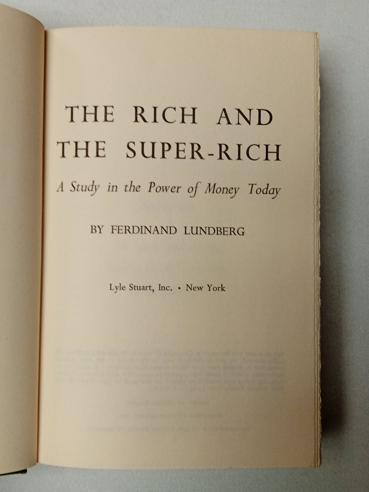 Rich and the Super-Rich by Ferdinand Lundberg