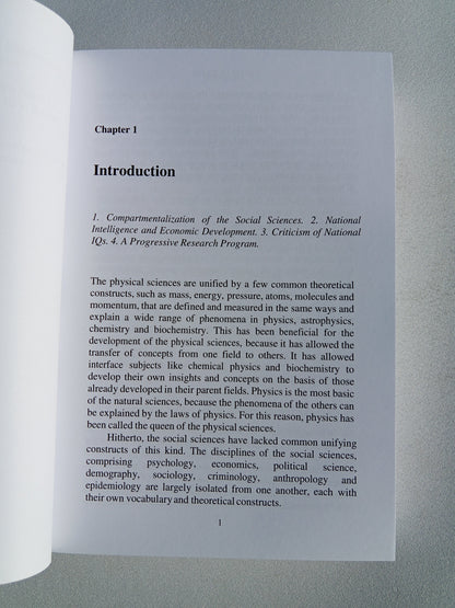 Intelligence: A Unifying Construct for the Social Sciences by Richard Lynn PB