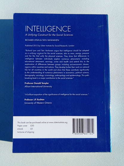 Intelligence: A Unifying Construct for the Social Sciences by Richard Lynn PB