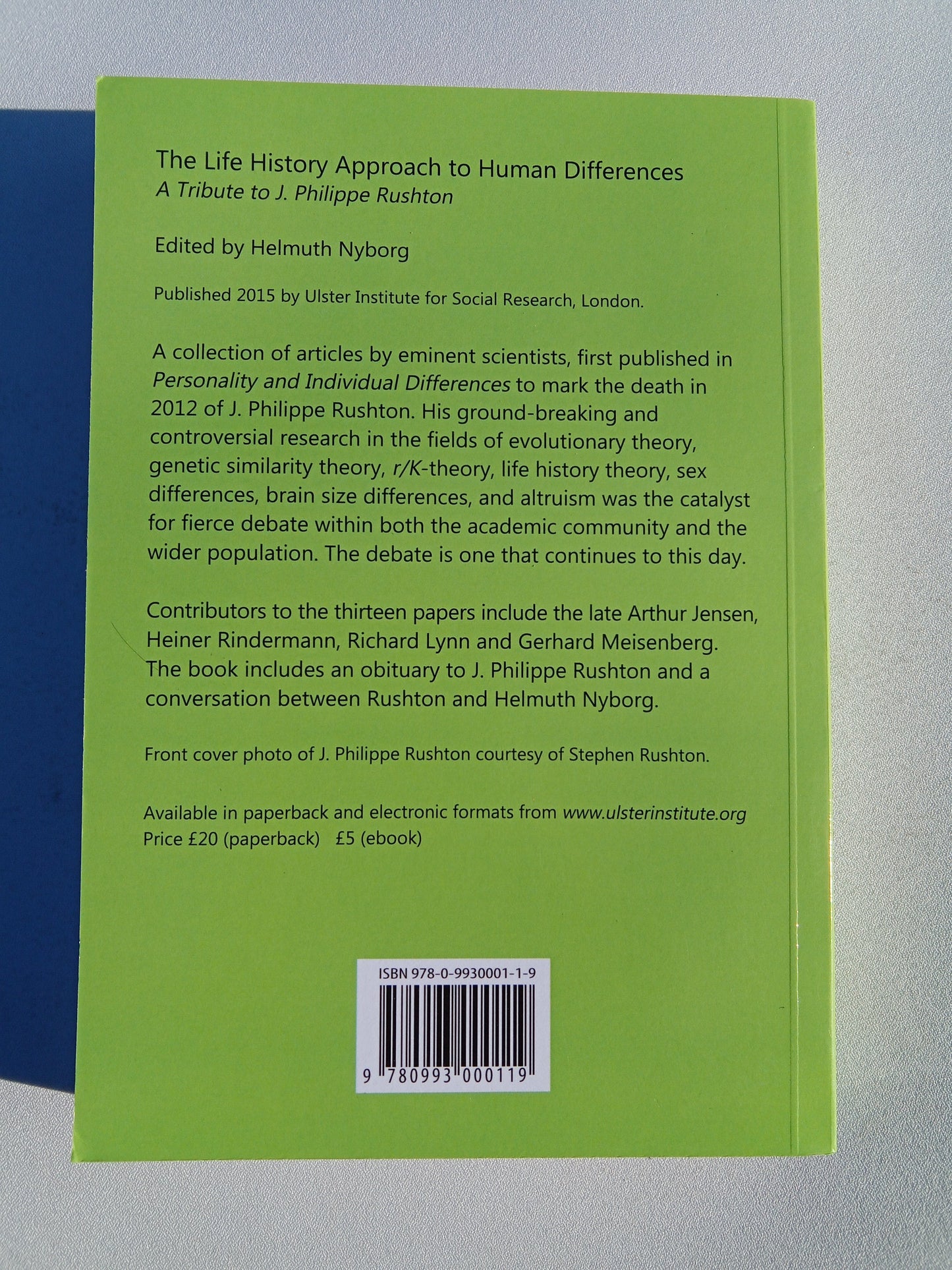 Life History Approach to Human Differences: A Tribute to Philippe Rushton by Helmuth Nyborg