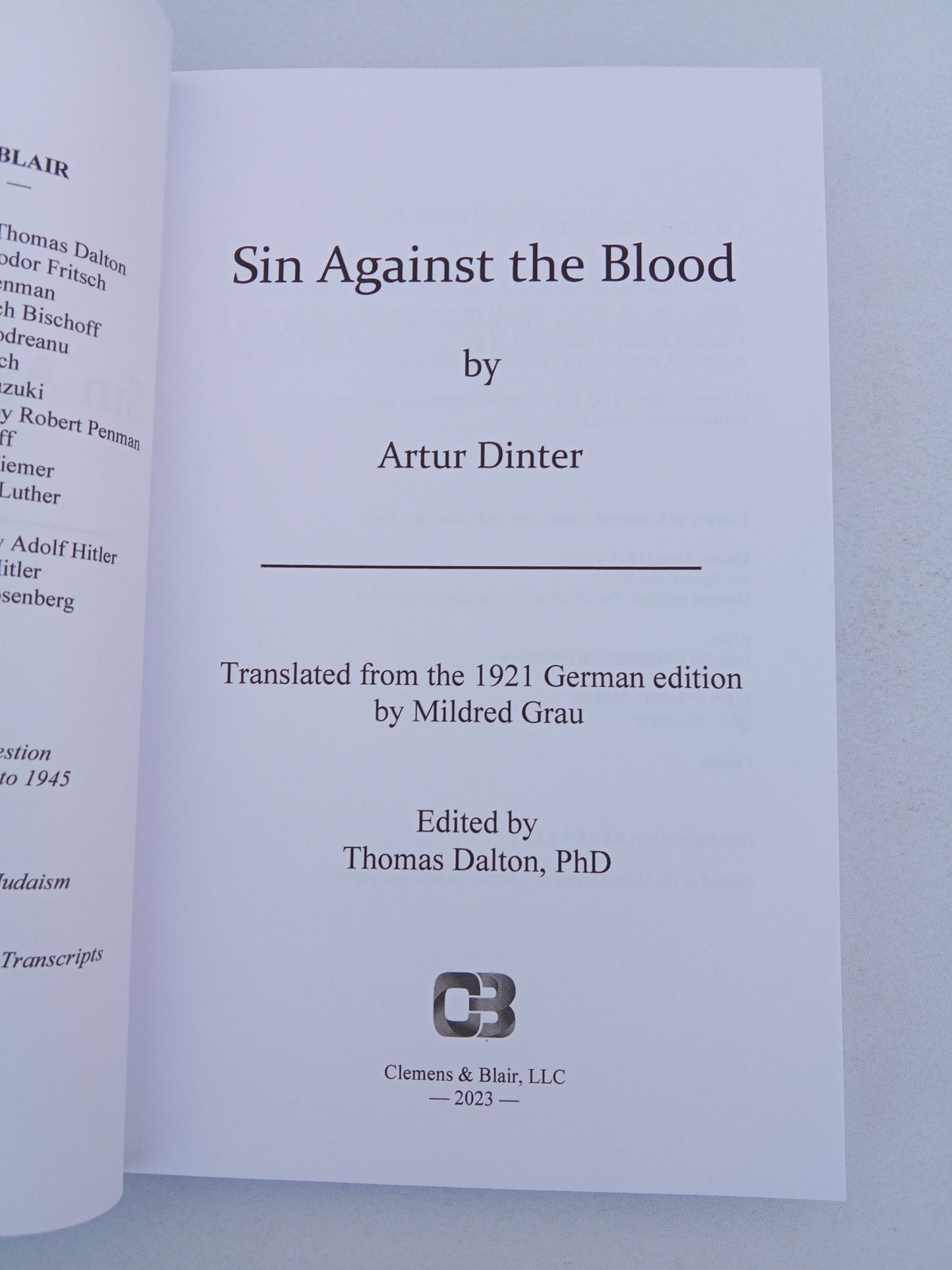 Sin Against the Blood: A Novel by Artur Dinter