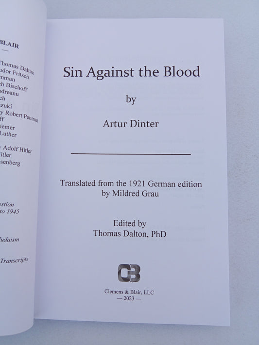 Sin Against the Blood: A Novel by Artur Dinter