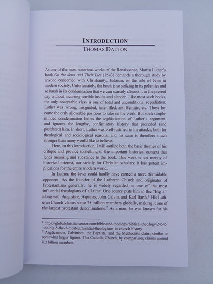 'On the Jews and Their Lies by Martin Luther PB
