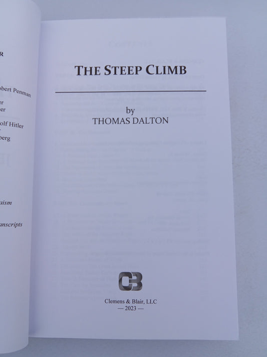 Steep Climb: Essays on the Jewish Question by Thomas Dalton