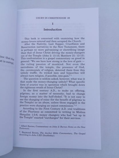 Usury in Christendom: Mortal Sin that Was and Now is Not by Michael Hoffman PB