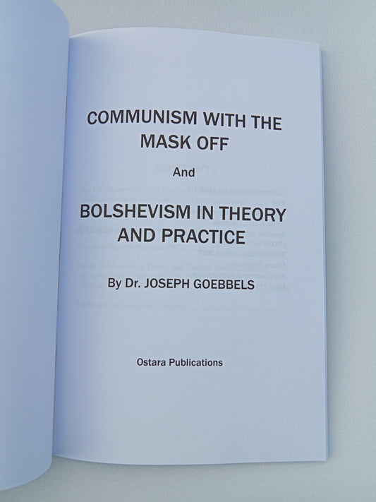 Communism with the Mask Off by Joseph Goebbels PB