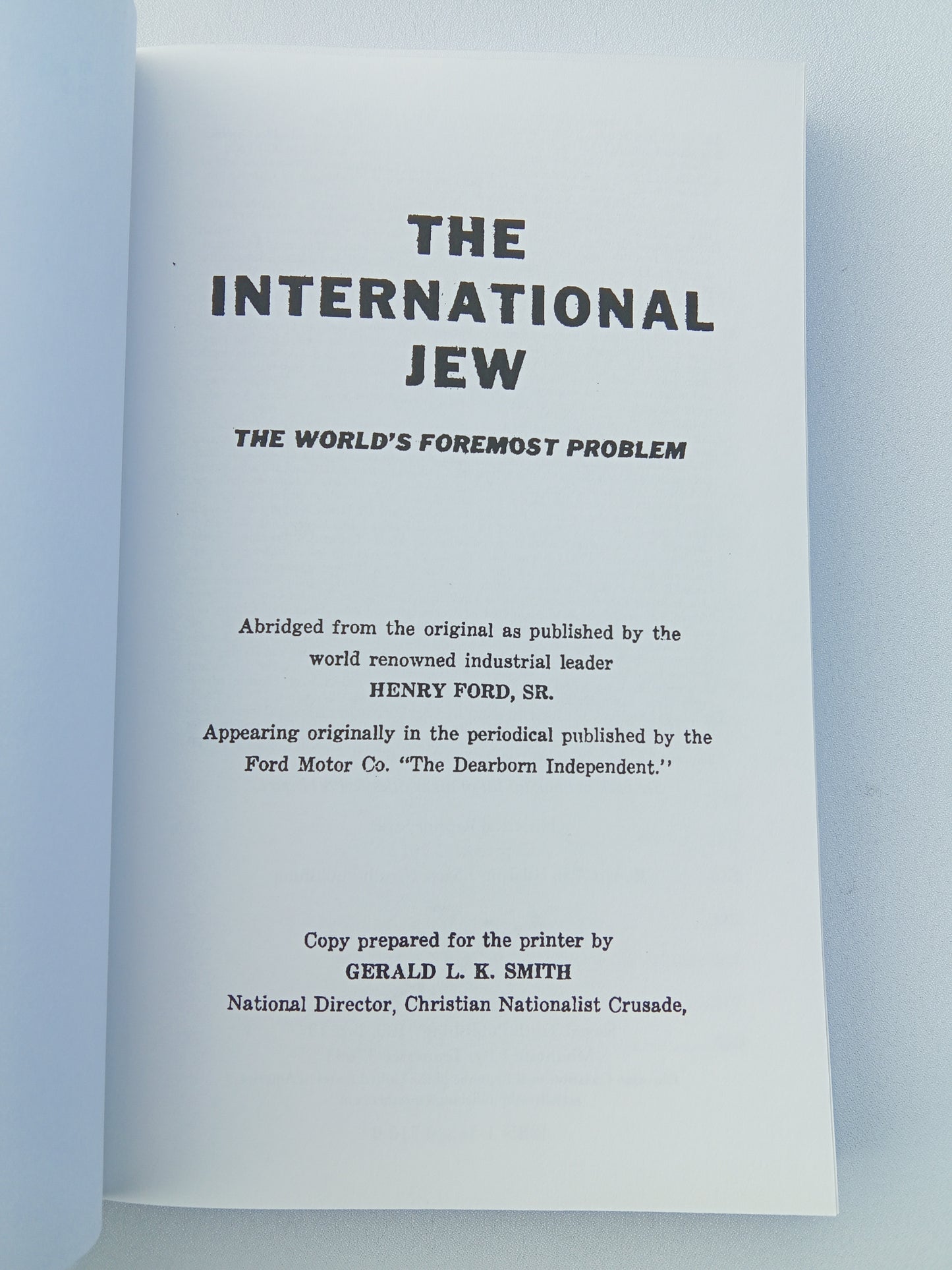 International Jew, Abridged by Henry Ford PB