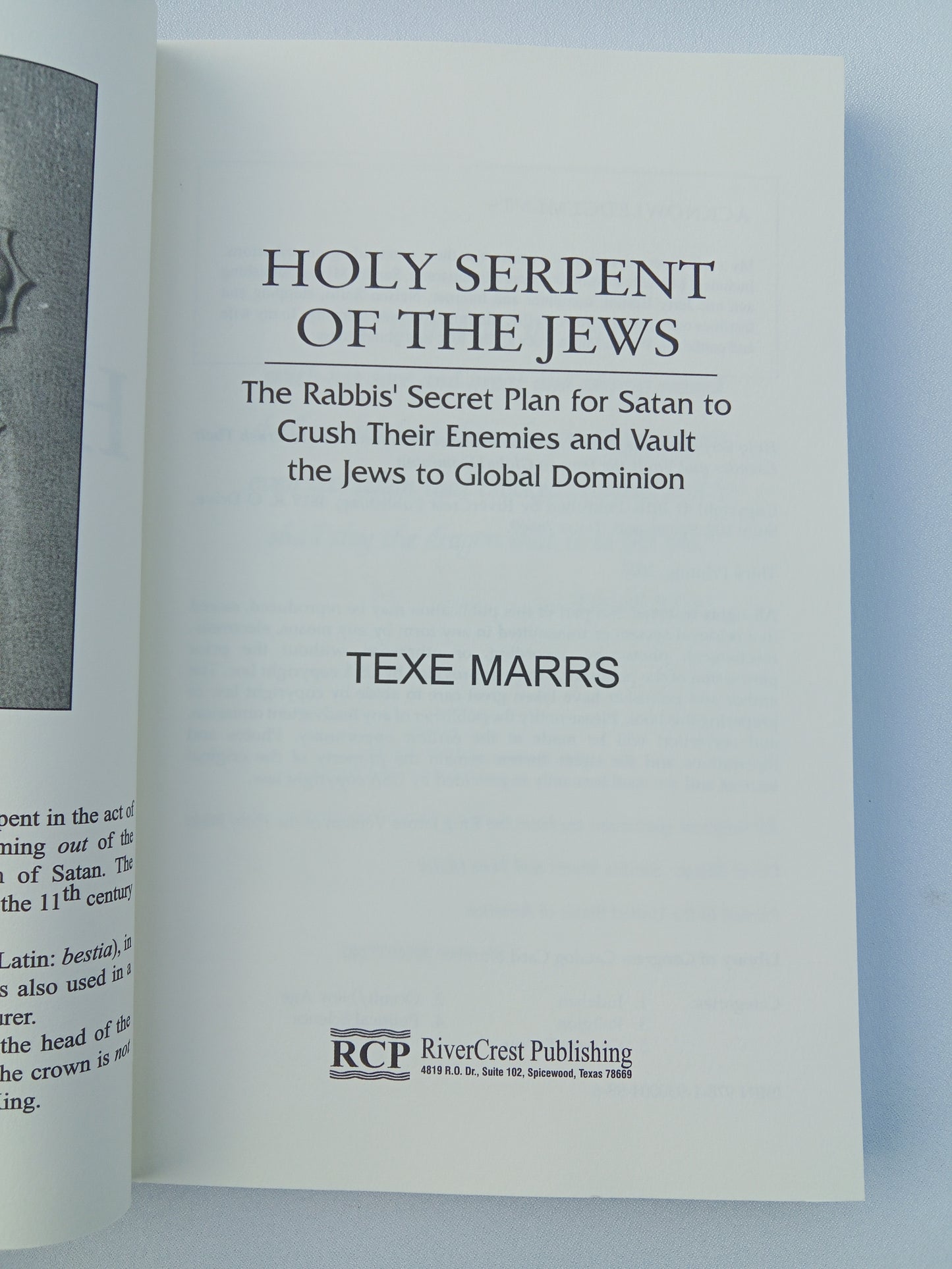 Holy Serpent of the Jews: The Rabbis' Secret Plan for Satan to Crush Their Enemies and Vault the Jews to Global Domination by Texe Marrs