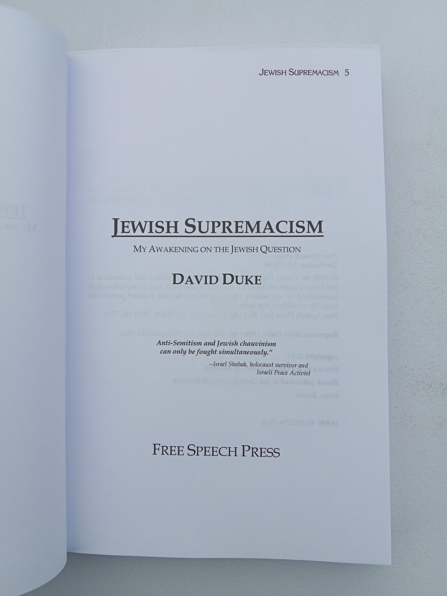 Jewish Supremacism: My Awakening to the Jewish Question by David Duke PB