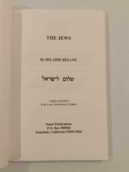 Jews by Hilaire Belloc PB