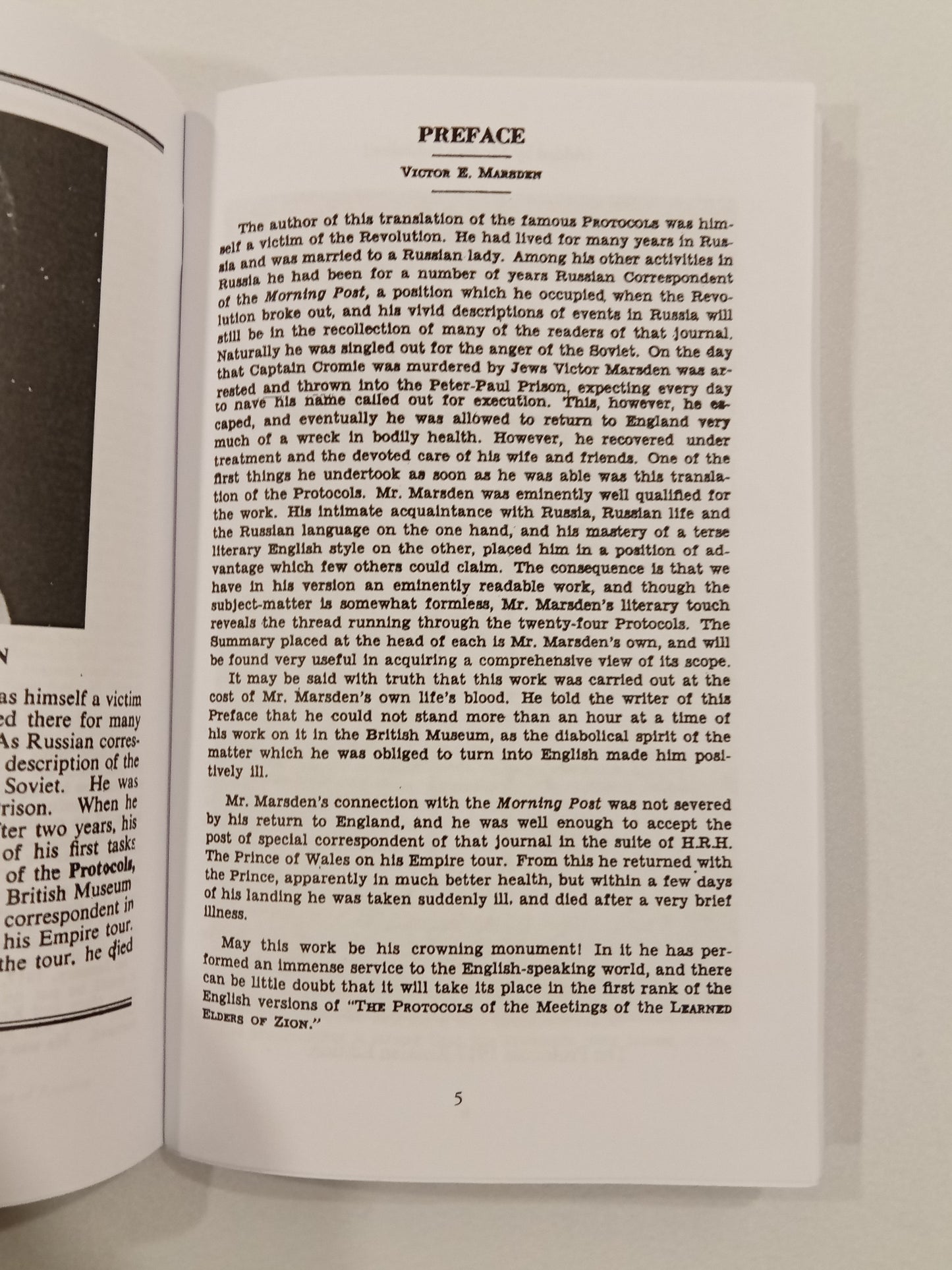 Protocols of the Learned Elders of Zion, Abridged Edition by Victor Marsden SB
