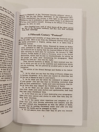 Protocols of the Learned Elders of Zion, Abridged Edition by Victor Marsden SB