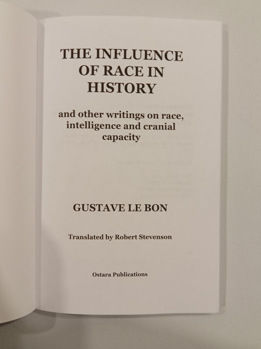 Influence of Race in History by Gustave le Bon