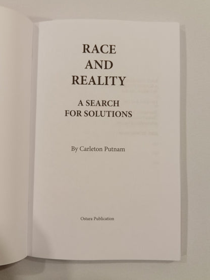 Race and Reality: A Search for Solutions by Carleton Putnam PB