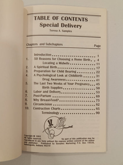 Special Delivery: The Complete Guide to Natural Home Birth by Teresa Samples