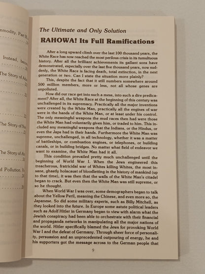RaHoWa!: This Planet is All Ours by Ben Klassen PB