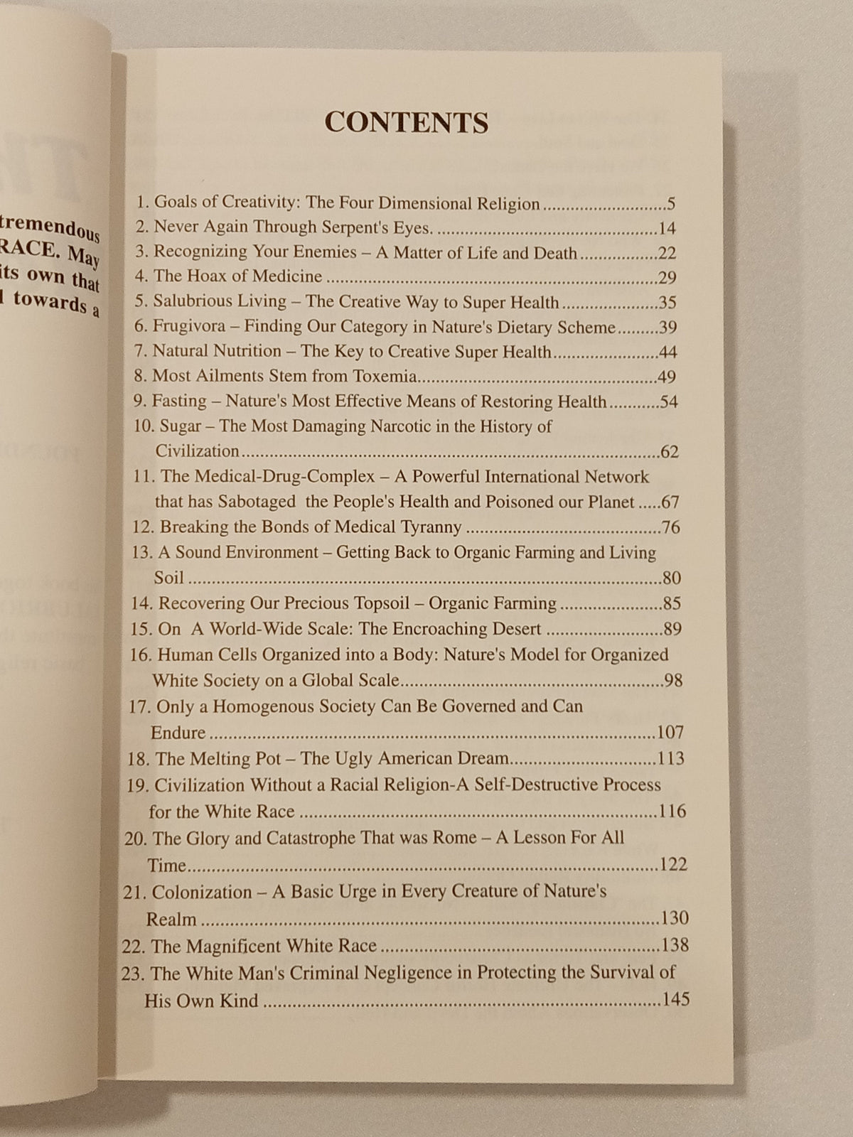 'White Man's Bible by Ben Klassen PB